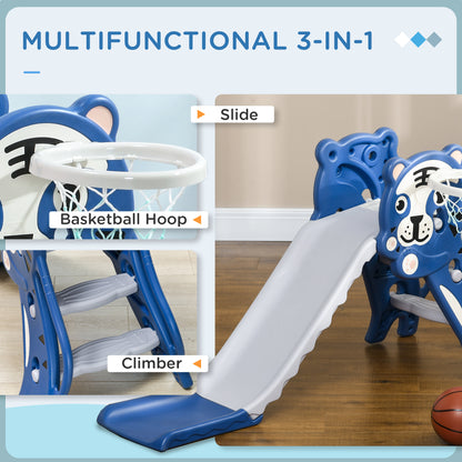 3-in-1 Baby Slide & Climber Set with Basketball Hoop – Indoor Toddler Play Gym (18–36 Months)
